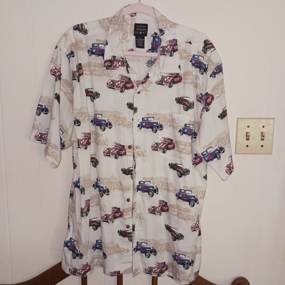 Mens XL Hotrod/vintage car button up shirt